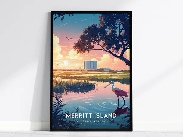 Merritt Island Wildlife Refuge Florida Travel Poster