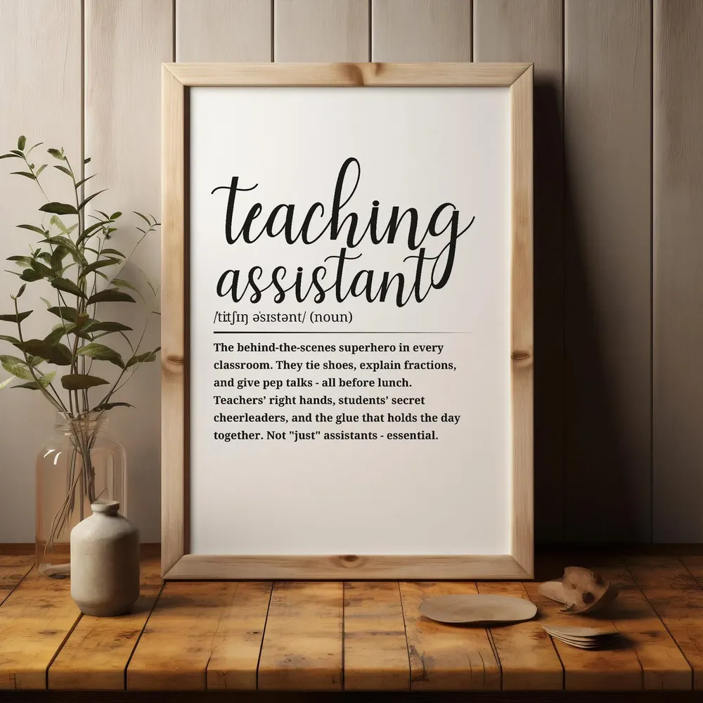 Teaching Assistant Definition Art Print, Thank You Gift - Image 3