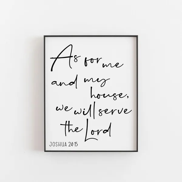 Joshua 24:15 Bible Verse Christian Wall Art Print