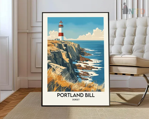 Portland Bill Poster Print, Dorset Travel Wall Art