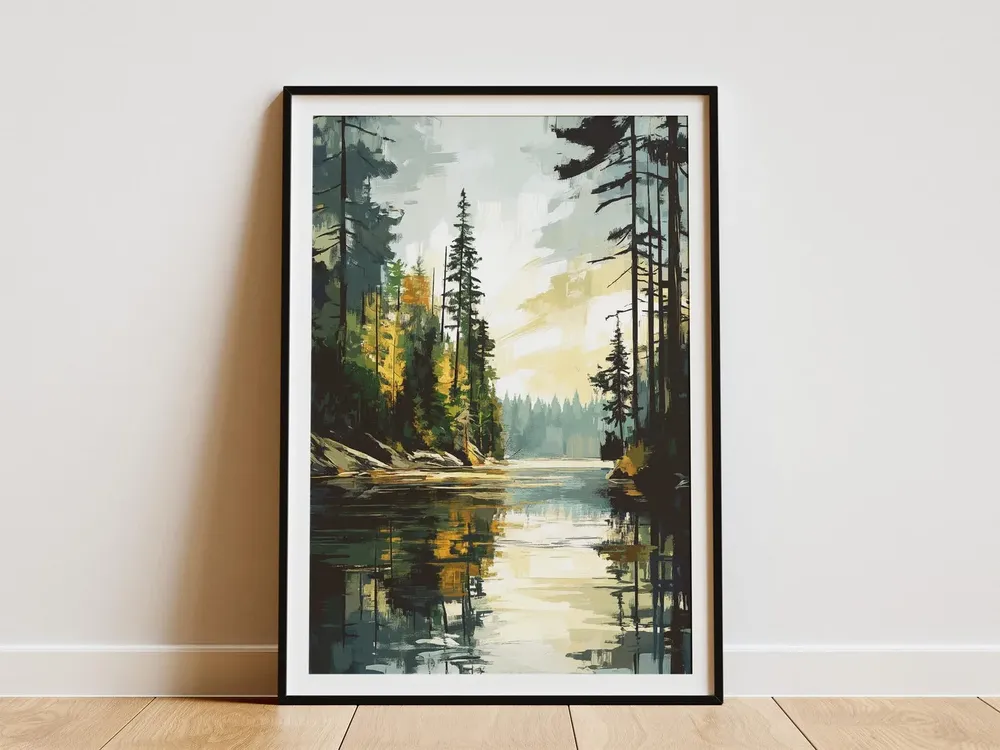Minnesota Boundary Waters Vintage Travel Poster, Cabin Decor