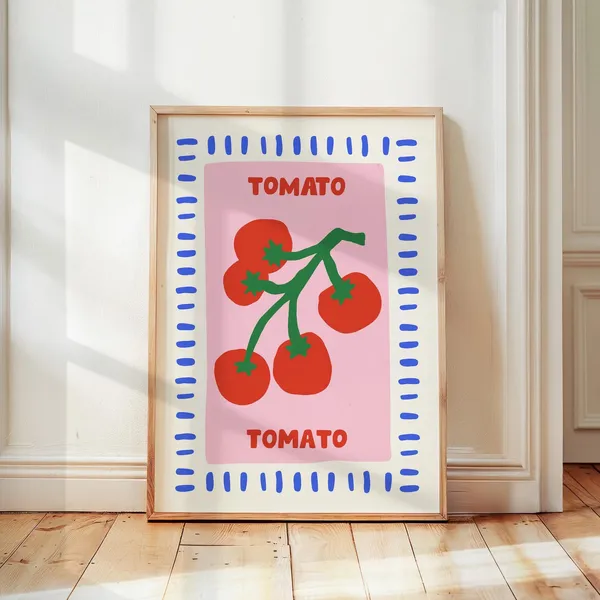 Tomato Print Retro Kitchen Art Print, Mediterranean Italian