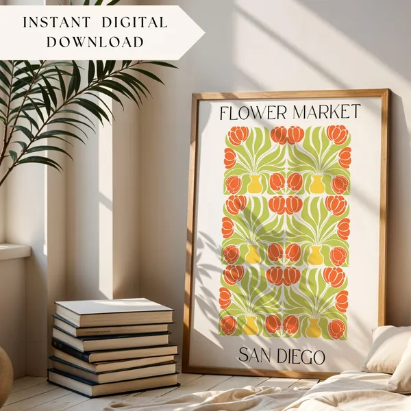 San Diego Market Print, Botanical Matisse Style Art Print