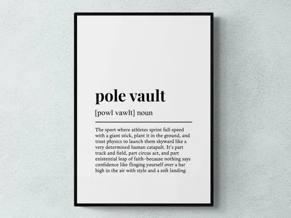 Pole Vault Funny Definition Typography Art Print