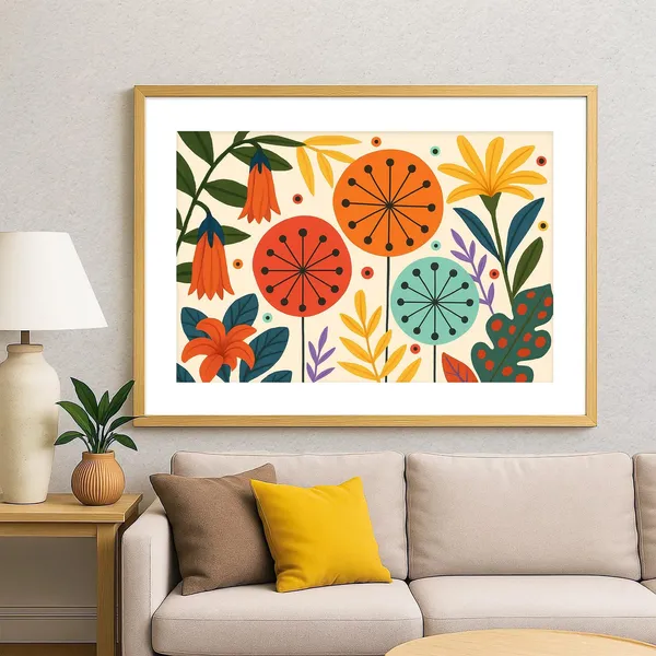 Radiant Eyes Modern Floral Poster Print