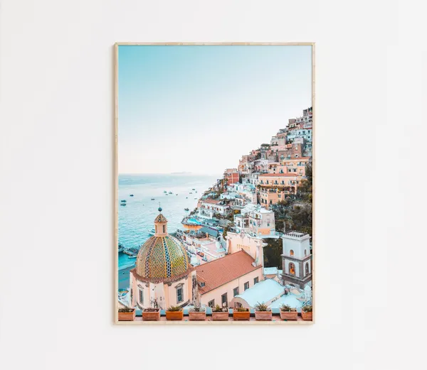 Amalfi Coast Italy Cityscape Travel Poster