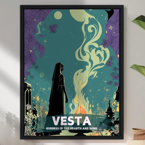 Vesta Goddess Painting, Roman Mythology Art Print