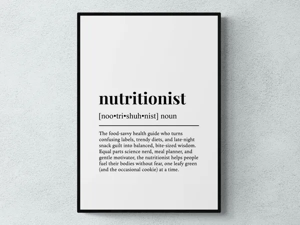 Nutritionist Funny Definition Job Work Gift Art Print