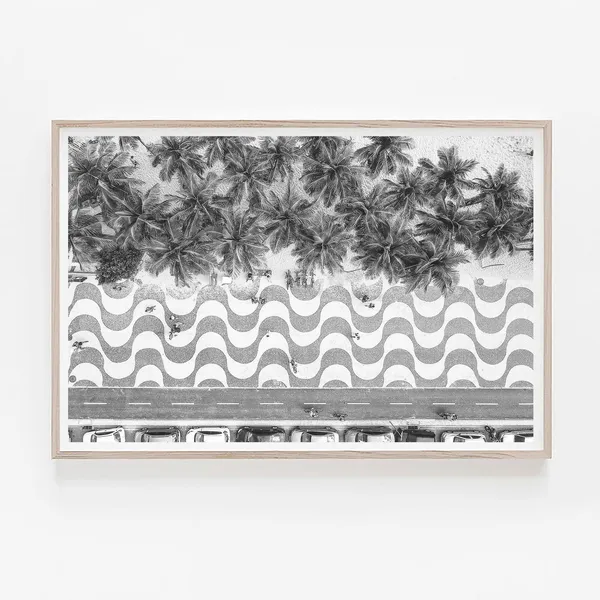 Rio De Janeiro Black And White Beach Travel Poster