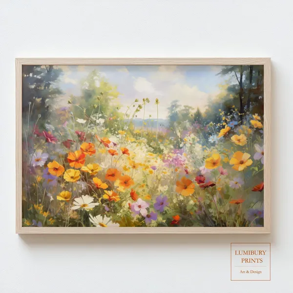 Cosmos Flower Print, Botanical Summer Bloom Decor
