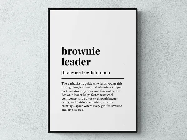 Brownie Leader Funny Definition Job Gift Print