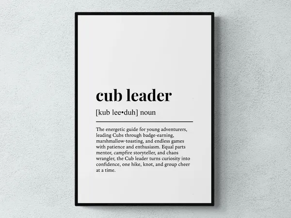 Cub Leader Funny Definition Work Gift Art Print