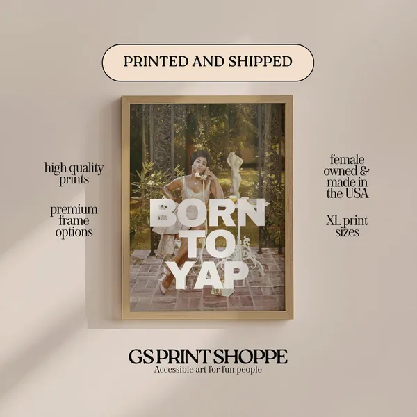 Born To Yap Vertical Green Art Print