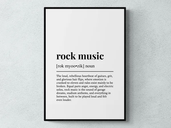 Rock Music Funny Definition Art Print