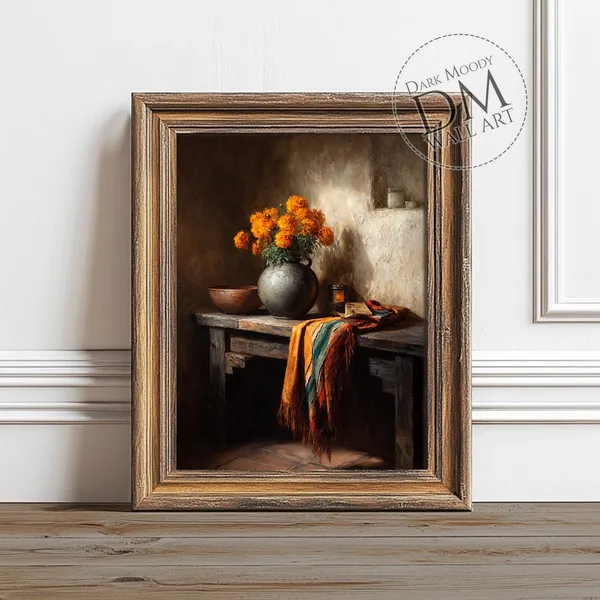 Marigold Altar Mexican Día De Muertos Art Print