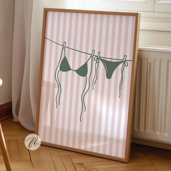 Bikini Beachy Coastal Apartment Decor Art Print