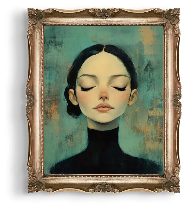 Portrait Of A Woman Abstract Painting, Vintage Poster