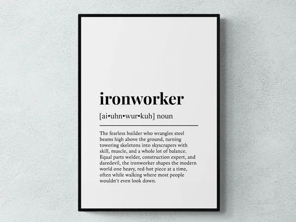 Ironworker Funny Definition Job Gift Art Print