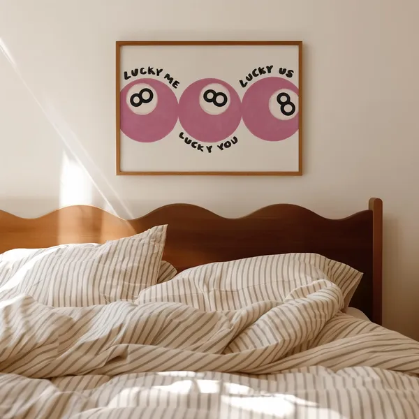 Lucky Me You 8 Ball Vintage Game Decor Print