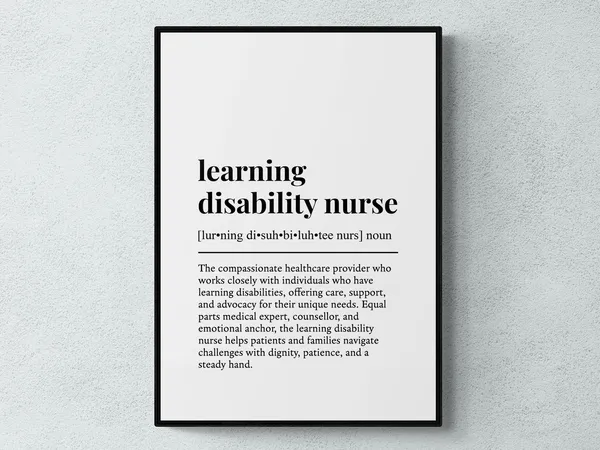 Learning Disability Nurse Funny Definition Wall Art Print