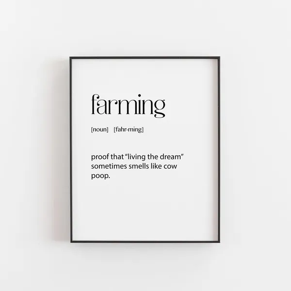 Funny Farm Life Definition Rustic Wall Art Print