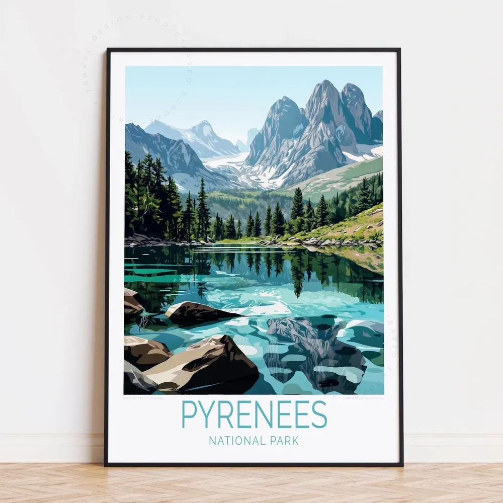Pyrenees National Park Travel Poster, France