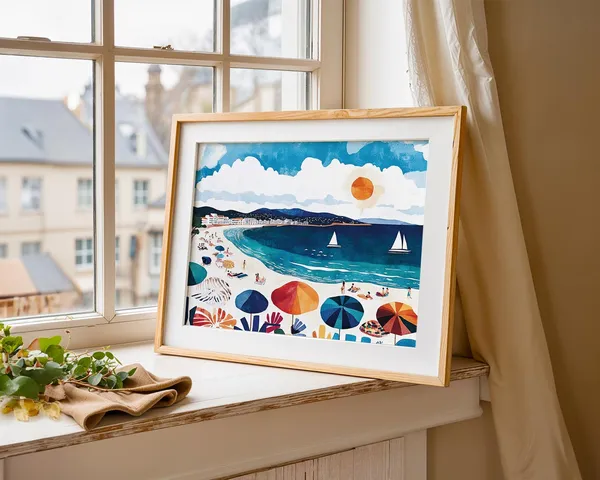 Mediterranean Beach Scene Vintage Travel Poster
