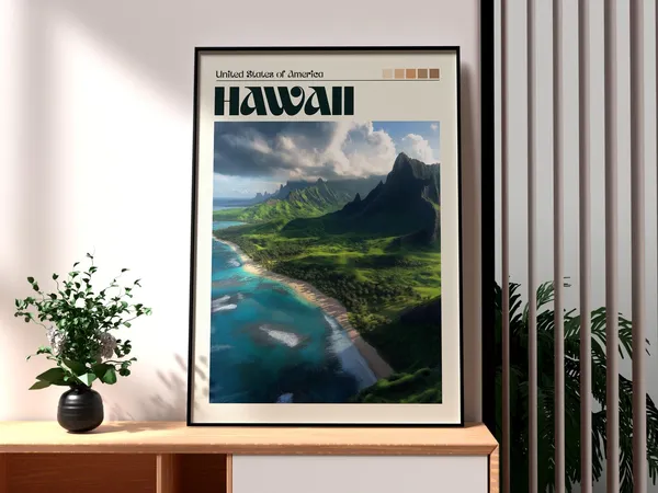 Hawaii Print Wall Art, Big Island Travel Poster