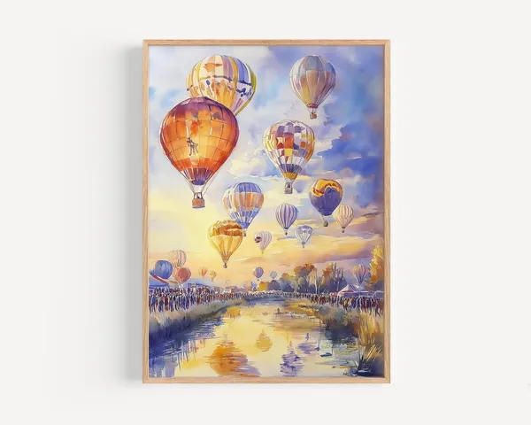 Albuquerque Watercolor Travel Poster, USA Wall Decor