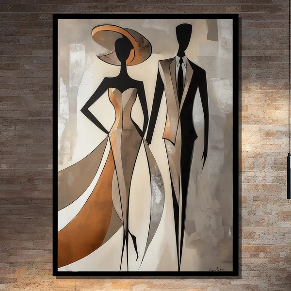 Elegant Couple Abstract Style Modern Fashion Art Print