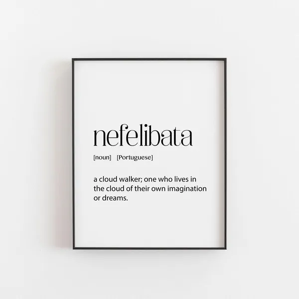 Nefelibata Travel Poster, Dreamer Definition Print