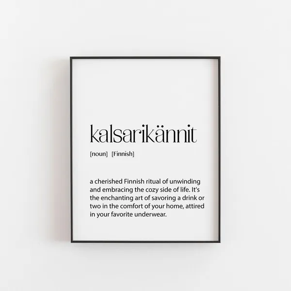 Finnish Kalsariknnit Definition Art Print, Finland