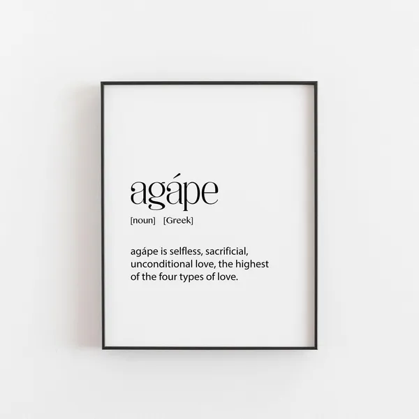 Greek Art Agape Definition Poster, Greece Gift