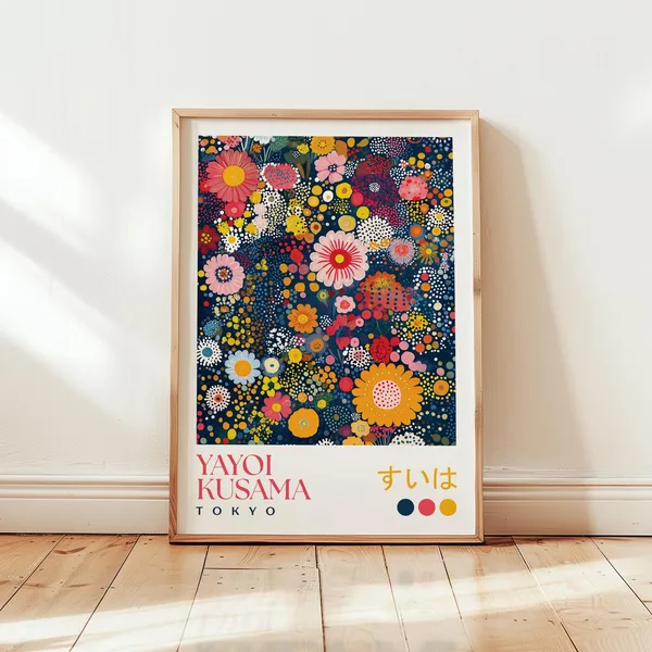 Yayoi Kusama Colorful Flower Art Print