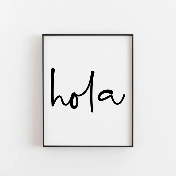 Hola Spanish Greeting Bold Typography Art Print
