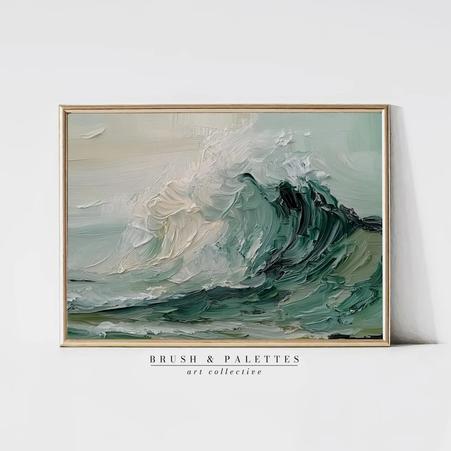 Vintage Ocean Wave Art Print, Coastal Beach Decor