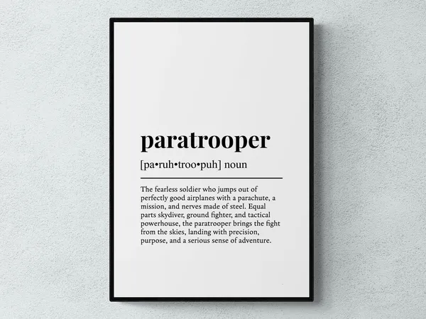 Paratrooper Funny Definition Humor Art Print