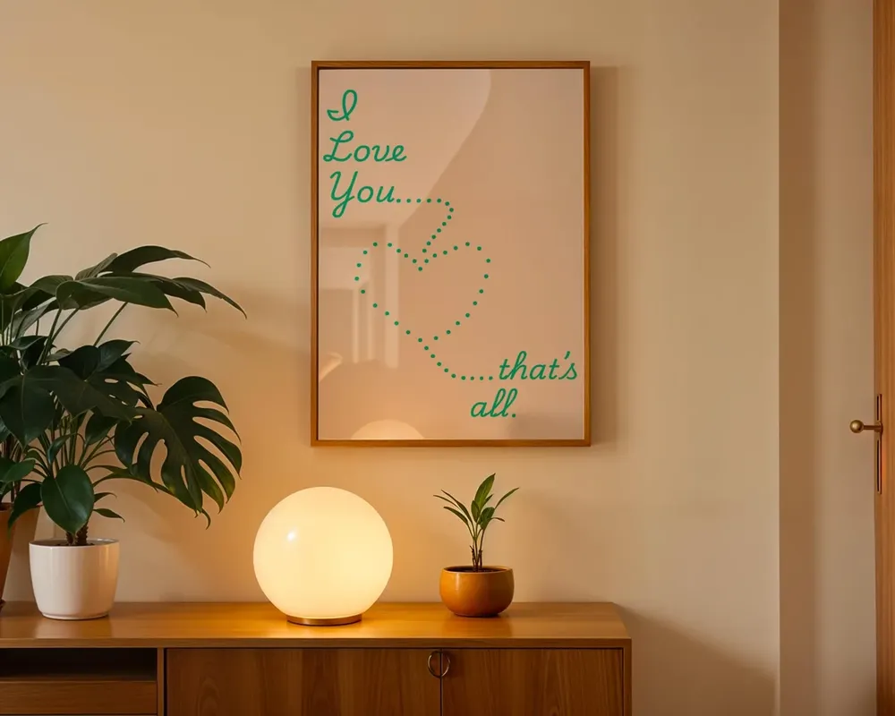 I Love You Text And Heart Poster - Image 2