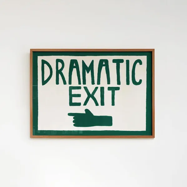 Retro Funny Hallway Landscape Poster, Mid-Century