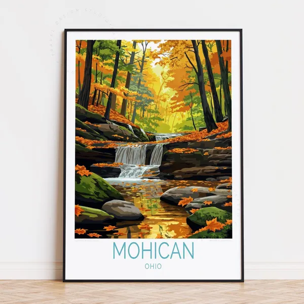 Mohican State Park Ohio Travel Poster, Travel Poster