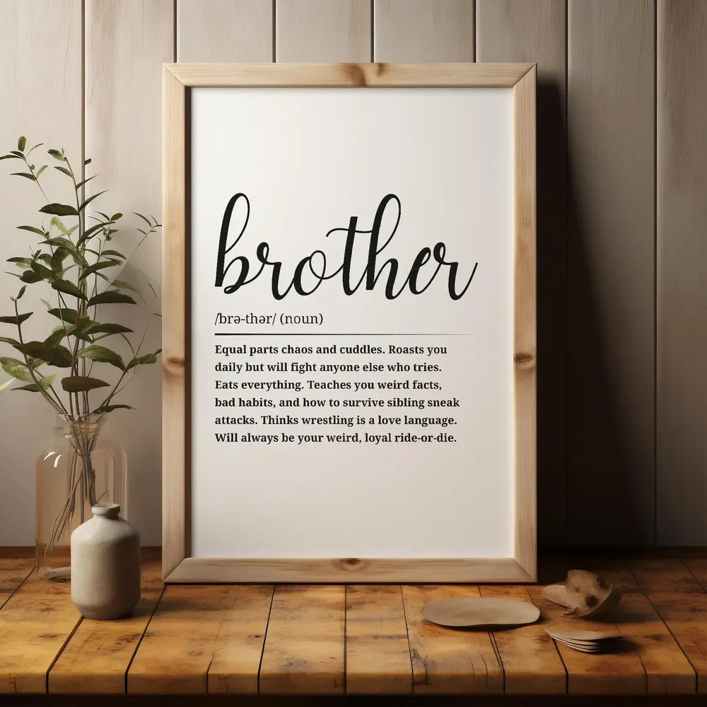 Brother Definition Poster, Funny Wall Art for Guys - Image 3