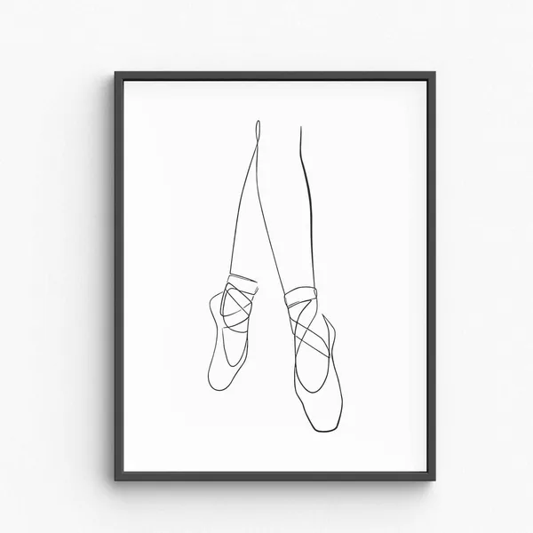 Minimalist Ballerina Line Art, Ballet Dancer Art Print
