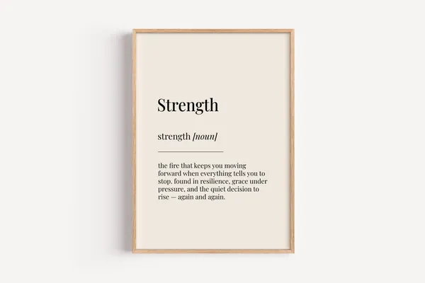Strength Definition Dictionary Poster, Funny Home Wall Art