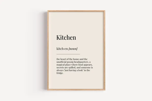 Kitchen Definition Dictionary Poster, Family Wall Art
