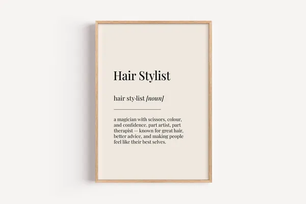 Hair Stylist Definition Dictionary Poster, Office Art Print