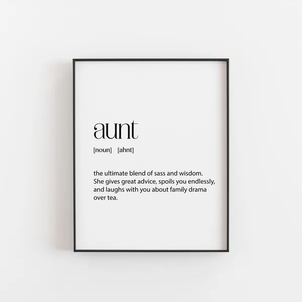 Funny Aunt Definition Poster, Humorous Gift