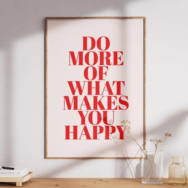 Motivational Quote Print, Red Serif Affirmation
