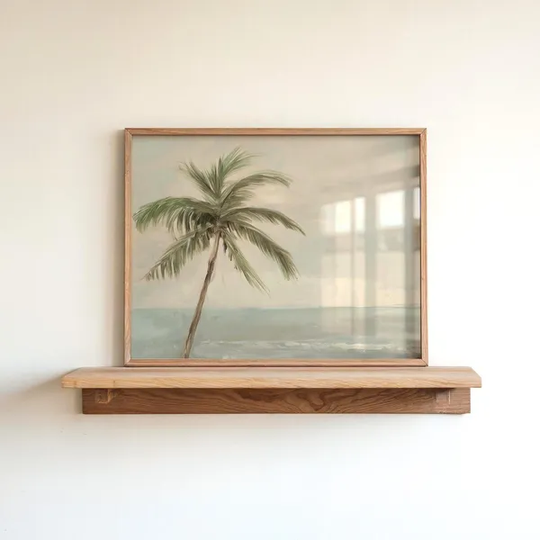 Vintage Palm Tree Art Print, Florida Coastal Decor