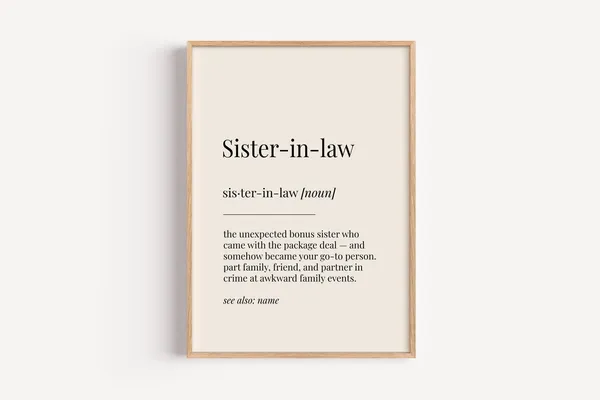 Sister in Law Definition Dictionary Poster, Funny Gift