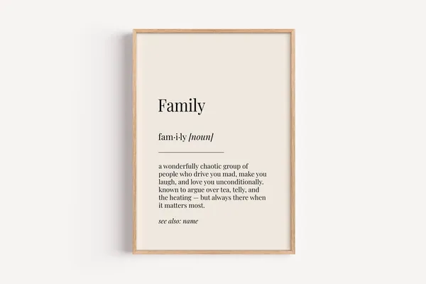 Family Definition Dictionary Poster, Funny Gift For Him Her